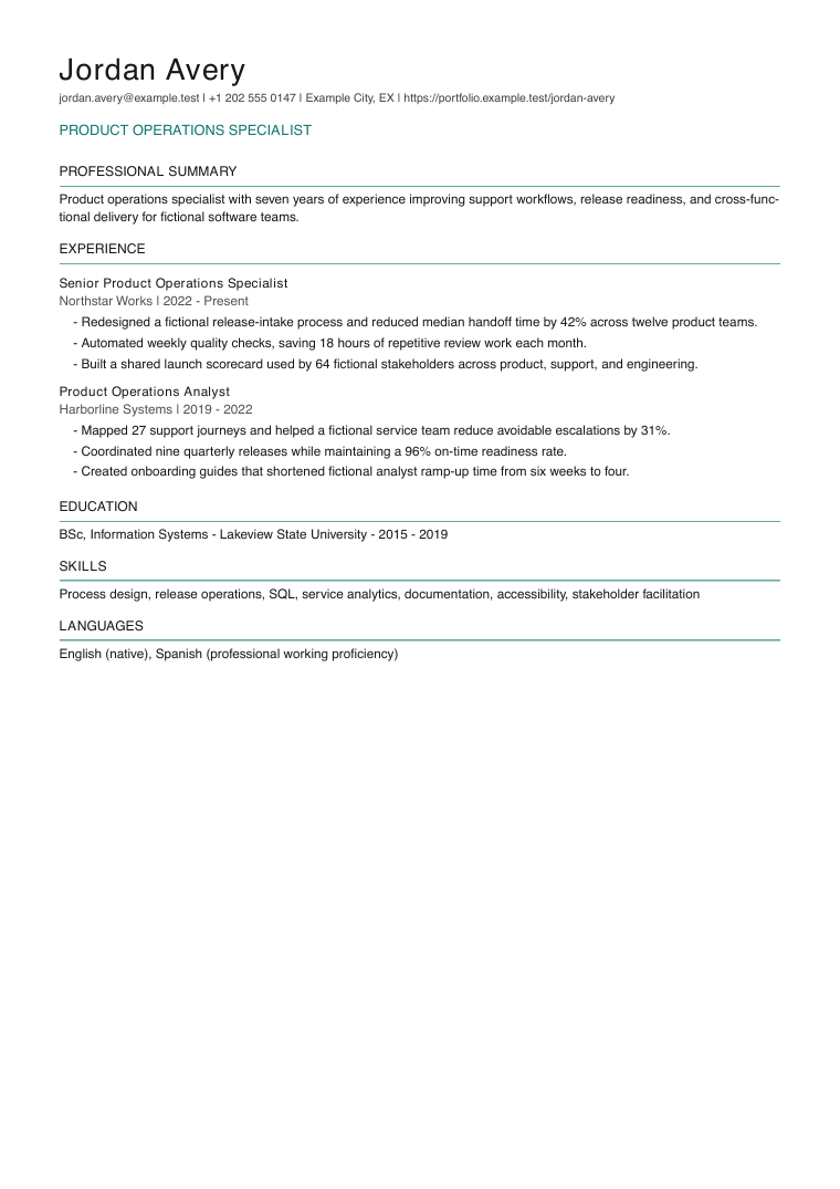 Actual synthetic PDF: Baseline single column